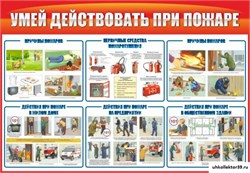 Стенд Умей действовать при пожаре ШК-1603