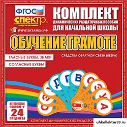 Обучение грамоте (веера). Гласные буквы, знаки, согласные буквы. НР-7033-10