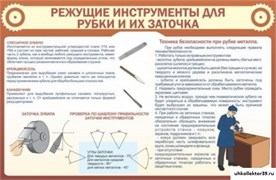 Стенд Режущие инструменты для рубки и их заточки ШК-2008