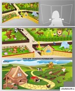 Стенд для сюжетно-ролевых игр, 2-х сторонний (ферма-зоопарк) ДС-04168