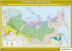 Карта "Природные зоны России" Начальная школа (с новыми регионами РФ) КН-3002